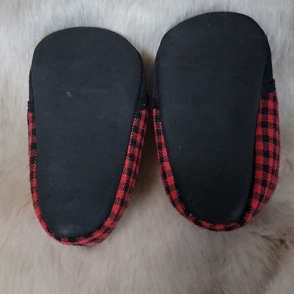 LITTLE ME BUFFALO PLAID SOFT BABY SHOES,  SIZE 6-12 MONTHS - Picture 4 of 5
